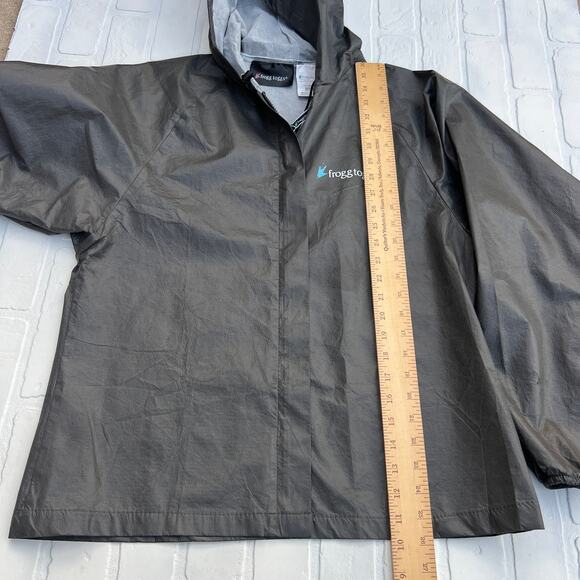 Frogg Toggs Grey Packable Ultra Light Waterproof Windbreaker Jacket Hood-sz S/M - Picture 8 of 9
